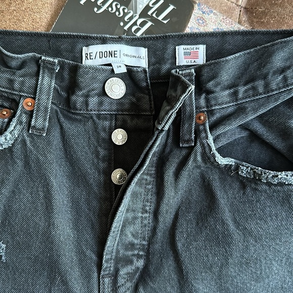 Re/Done Originals Washed Distressed Jeans - Picture 9 of 13